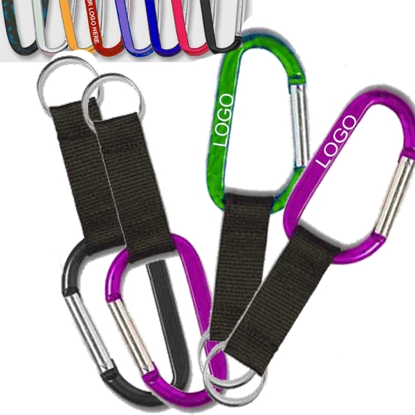 6CM Carabiner Keychains with Nylon Straps 1