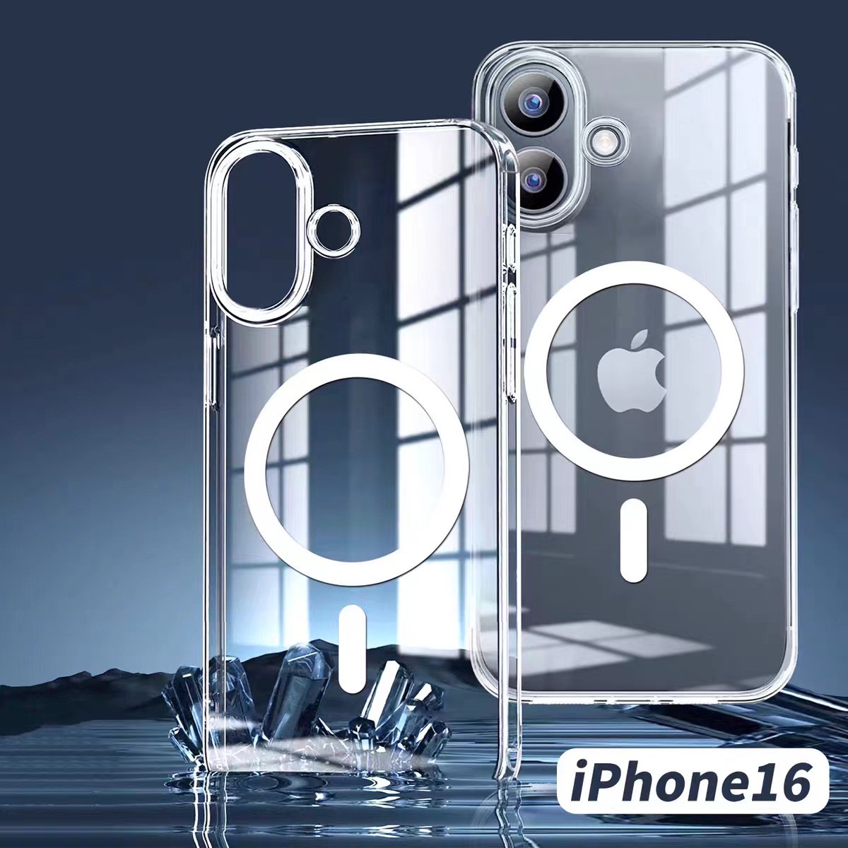 iPhone 16Clear Magnetic Charging Case w/TPU Bumpers 3