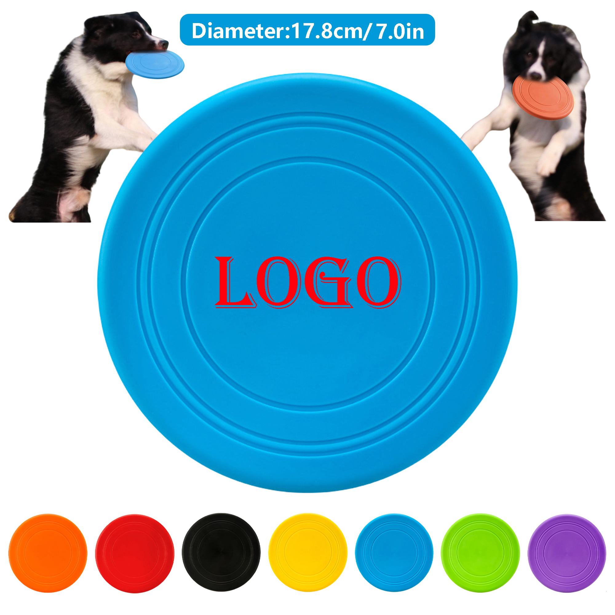 Dog Lover's Gift Flying Disc - Non-Toxic TPR Training Disc with 7 Vibrant Colors (Vet Recommended) 1