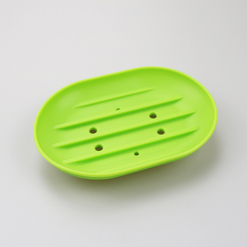 Oval Solid Color SiliconeSoap Dish 2