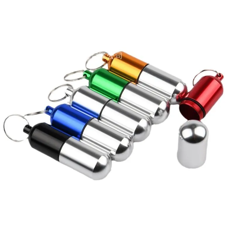 Aluminum Capsule Keychain Pillbox 2
