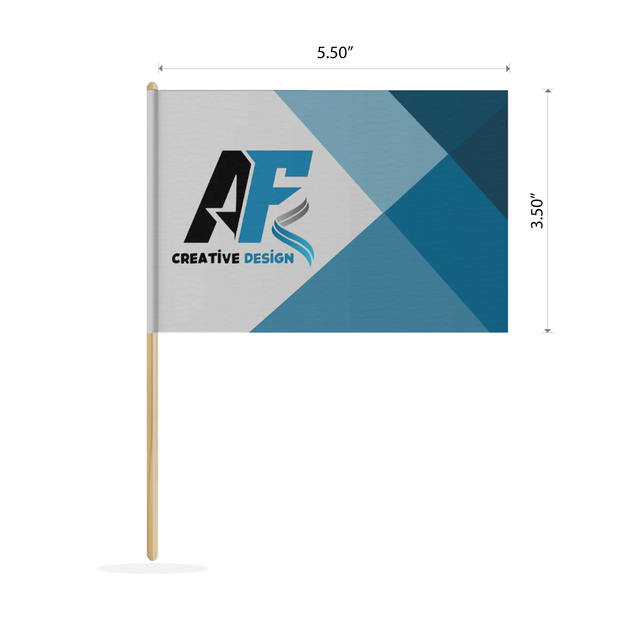 3.5" x 5.5" Custom Paper Stick Flag 3