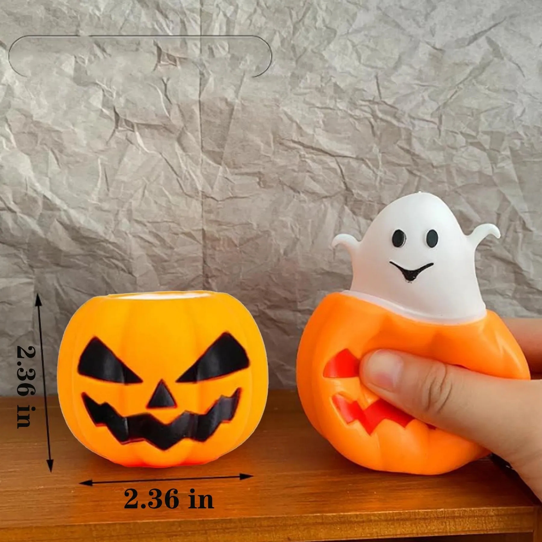 Pumpkin Stress Toys With Ghost in Cups 3