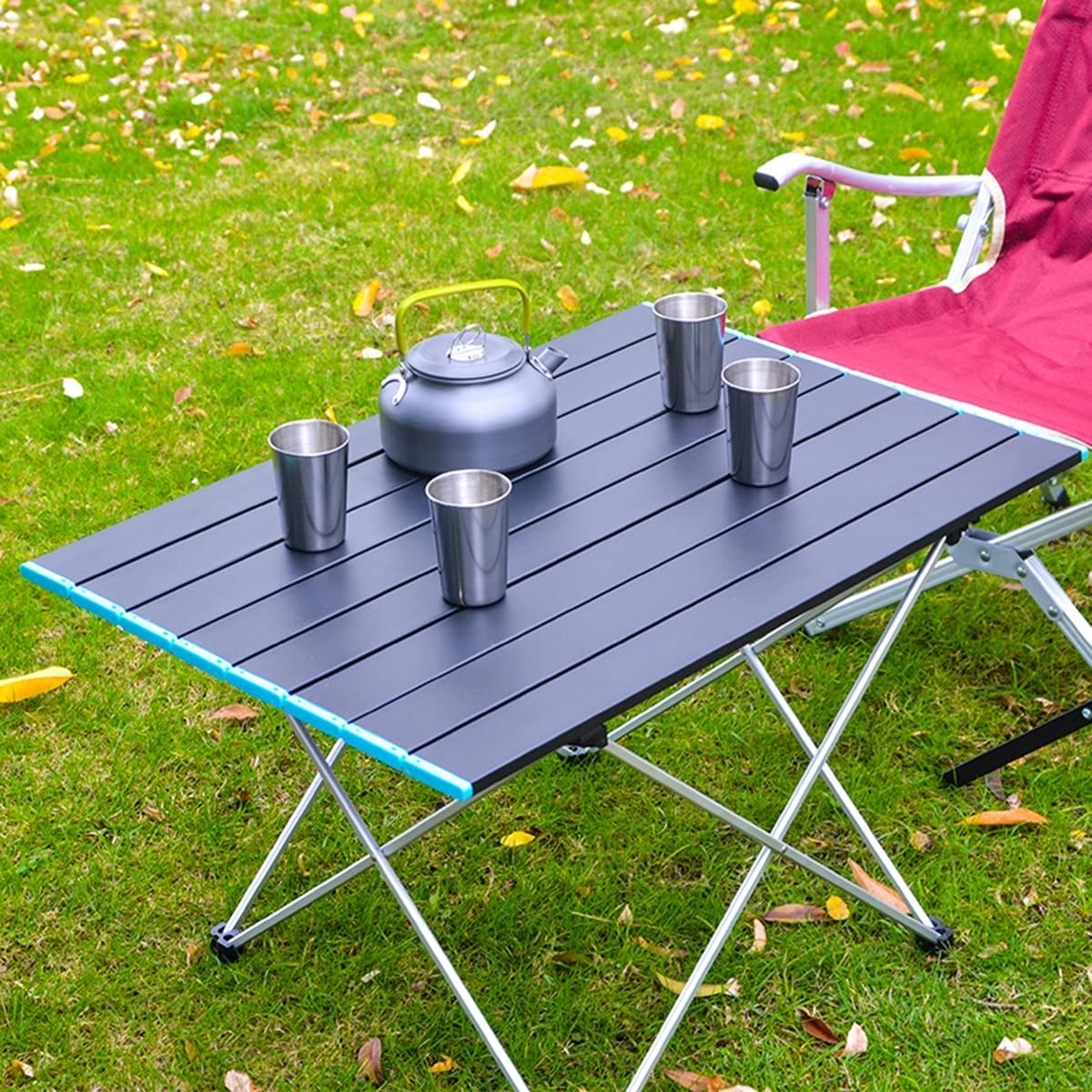 Outdoor Portable Aluminum Top Folding Picnic Table 6