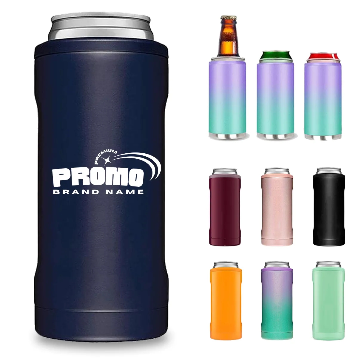 Double-Walled Stainless Steel Insated Cooler Drink Holder, custom koozie with logo imprint 2