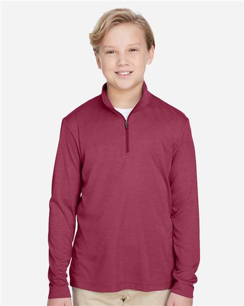 Youth Zone Sonic Heather Performance Quarter-Zip Pullover - TT31HY 6