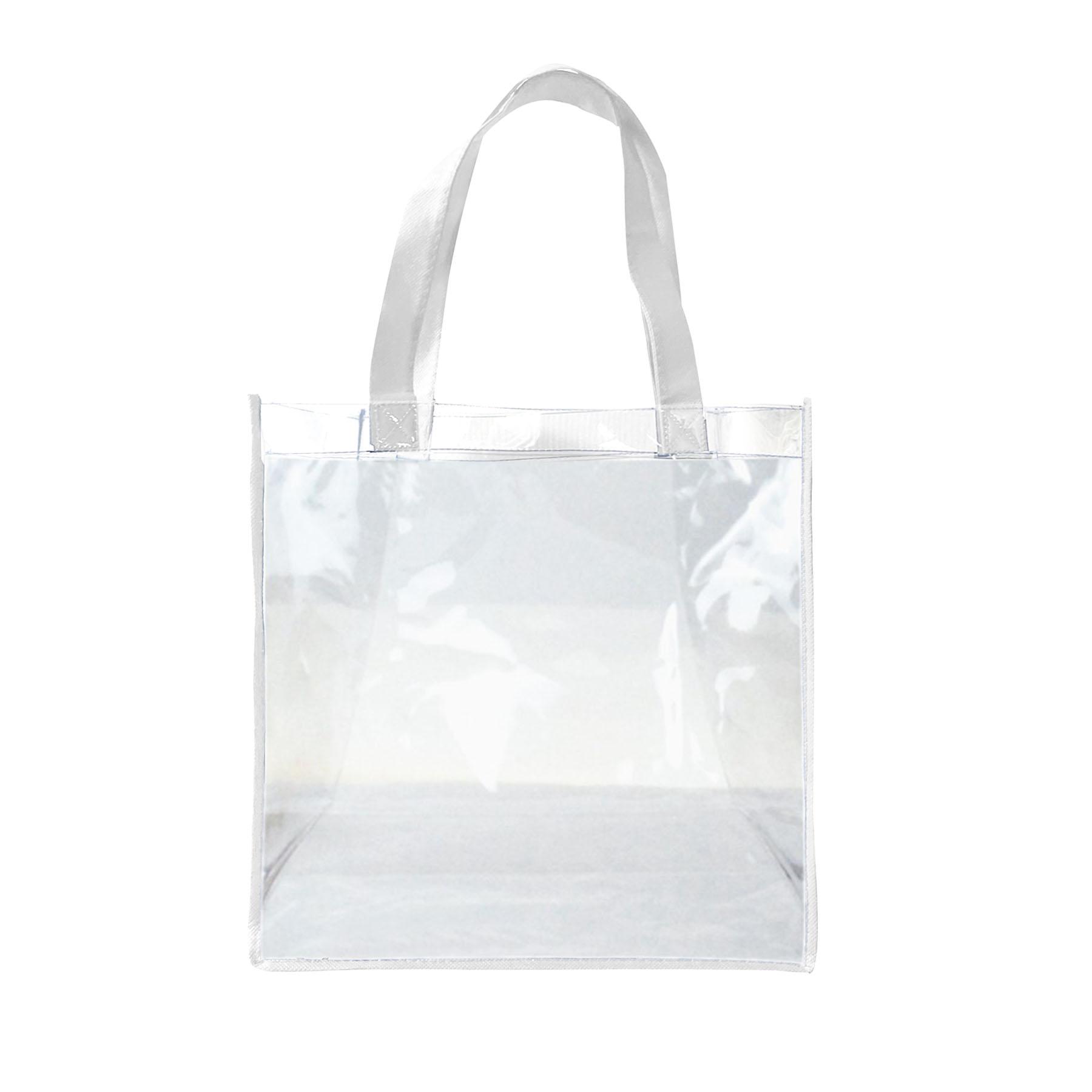 Free Shipping 25C Clear Vinyl Tote Bag with 20" Webbing Handles-with Full Color Printing 6