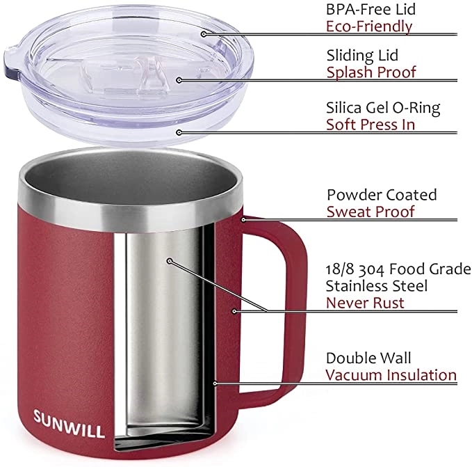 Double Wall Stainless Steel Travel Tumbler Cup Coffee Mug 6