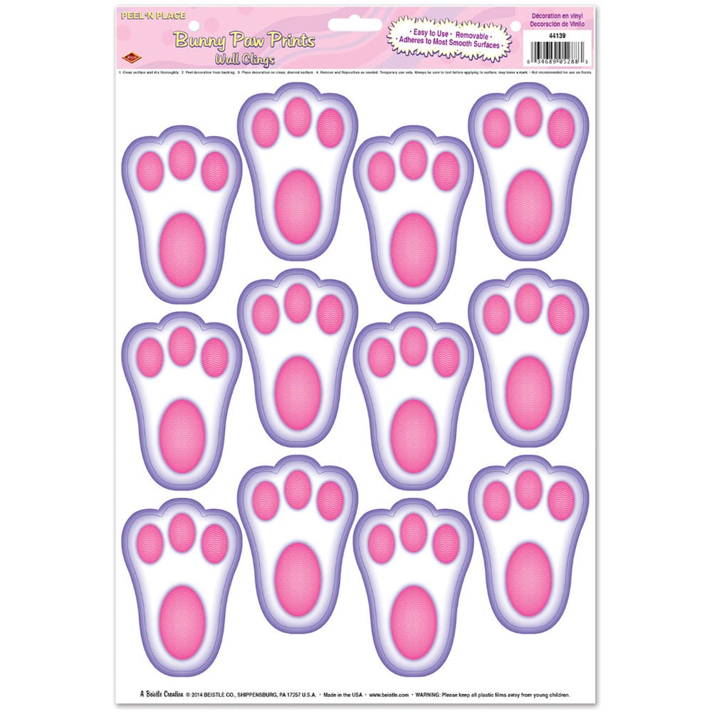 Easter Sticker Sheets - Bunny Prints 12 Pack 2