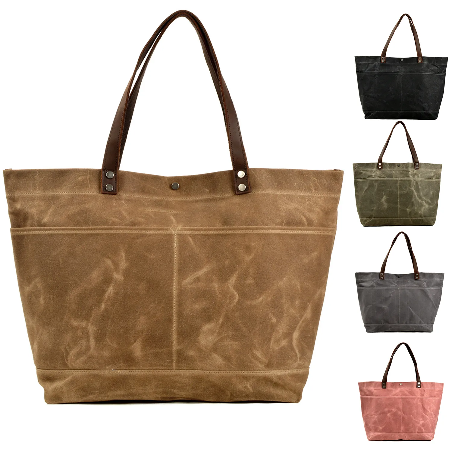 Waxed Canvas Travel Tote Bag 8