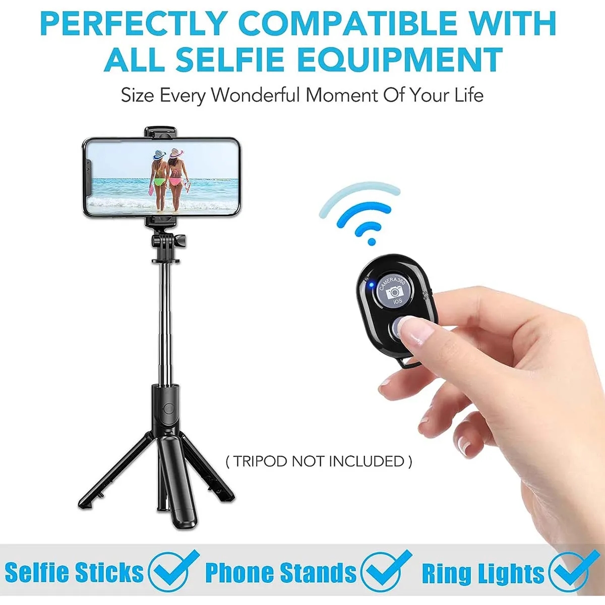 Portable Bluetooth Camera Self-Timer Remote Controller 2