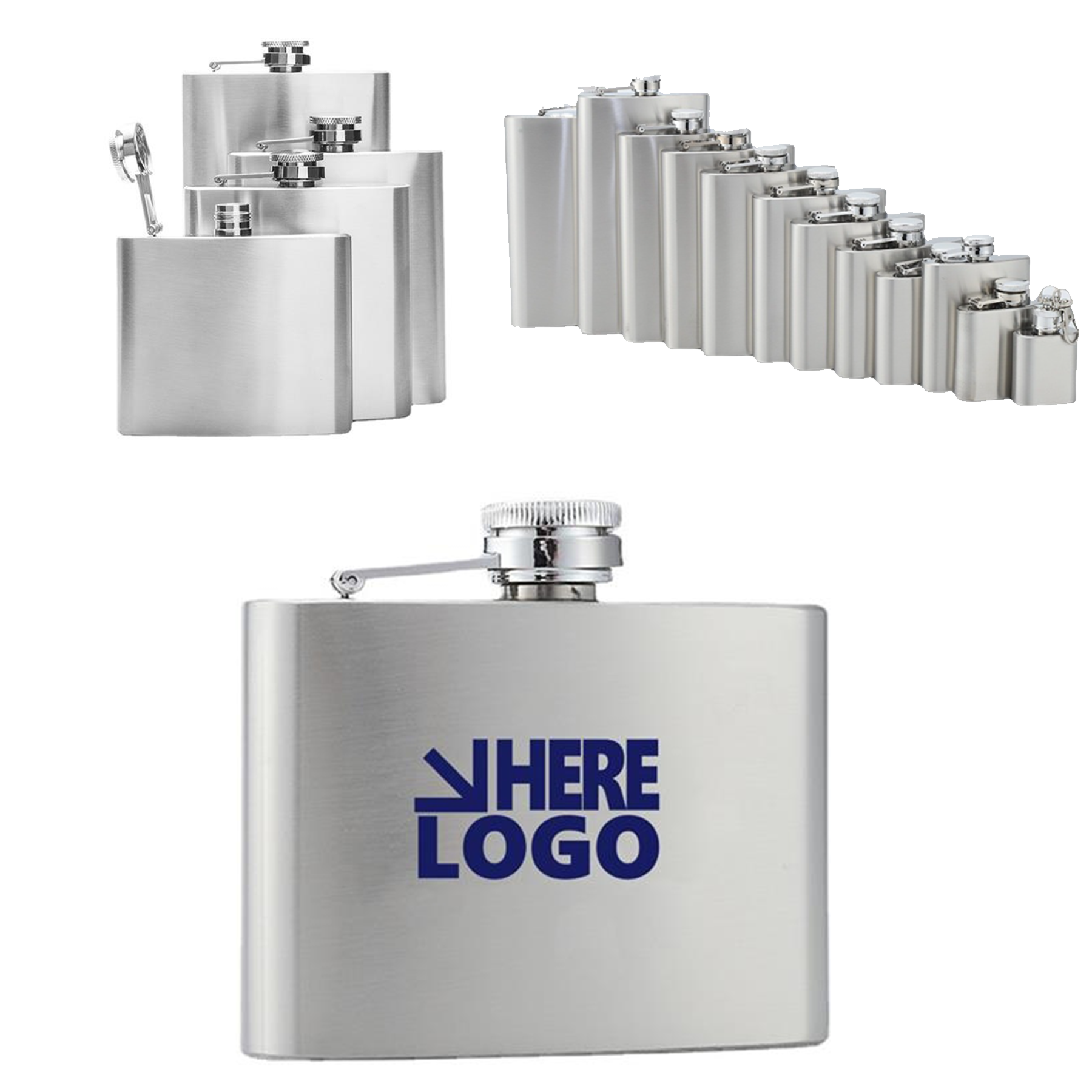 MOQ50Pcs 2 oz. Stainless Steel Flask 1