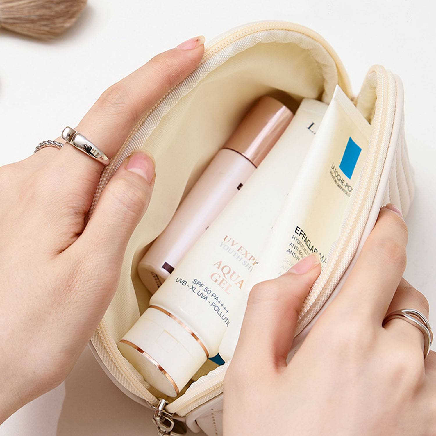PU Leather Half Circle Cosmetic Bag 8