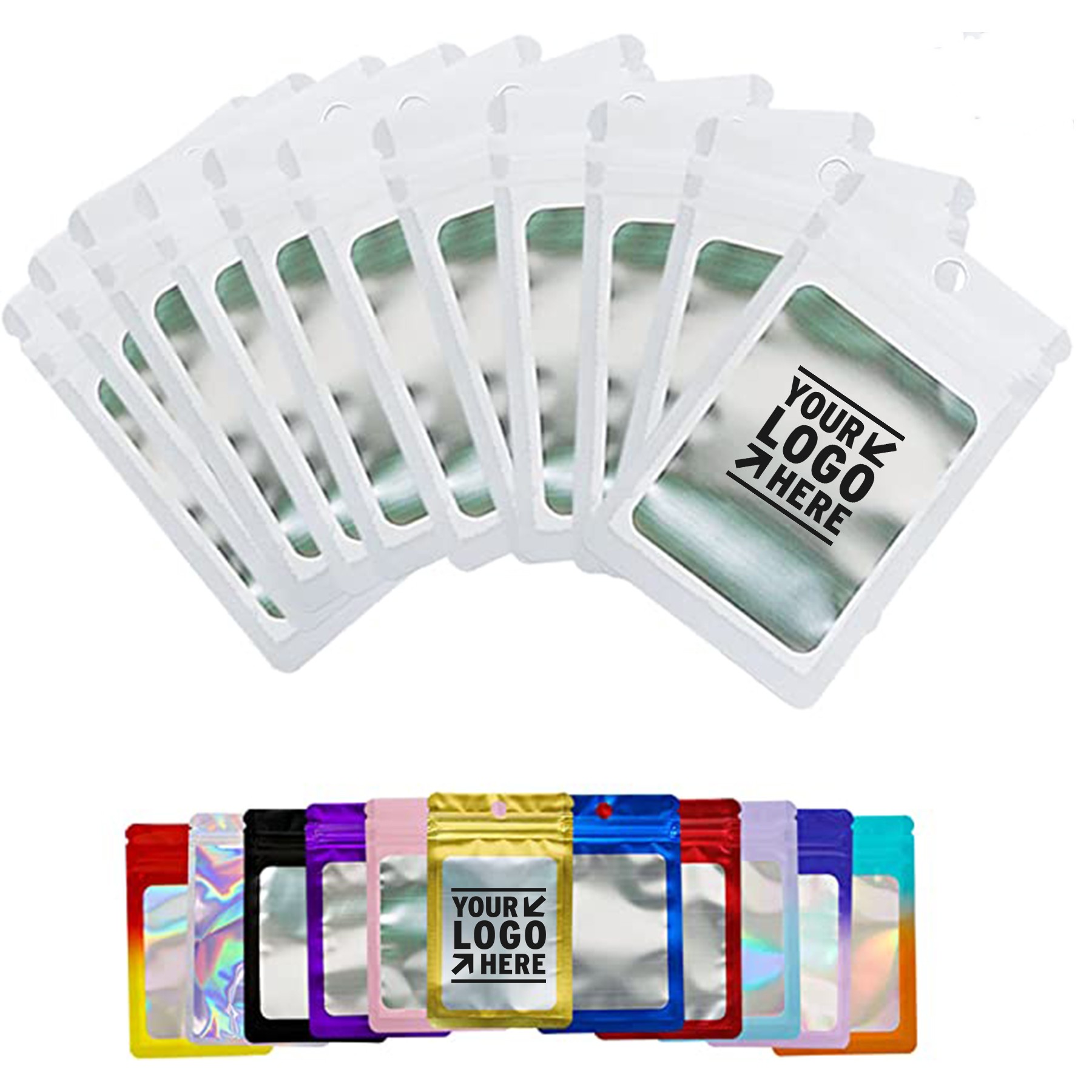 2.95 x 0.6 Inches Resealable Mylar Holographic Zip Lock Bag 3