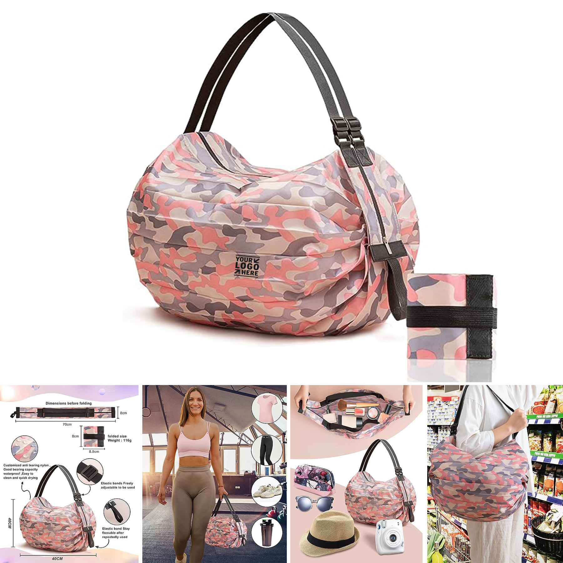 Large Capacity Portable Shopping Foldable Reusable Grocery Bag 1