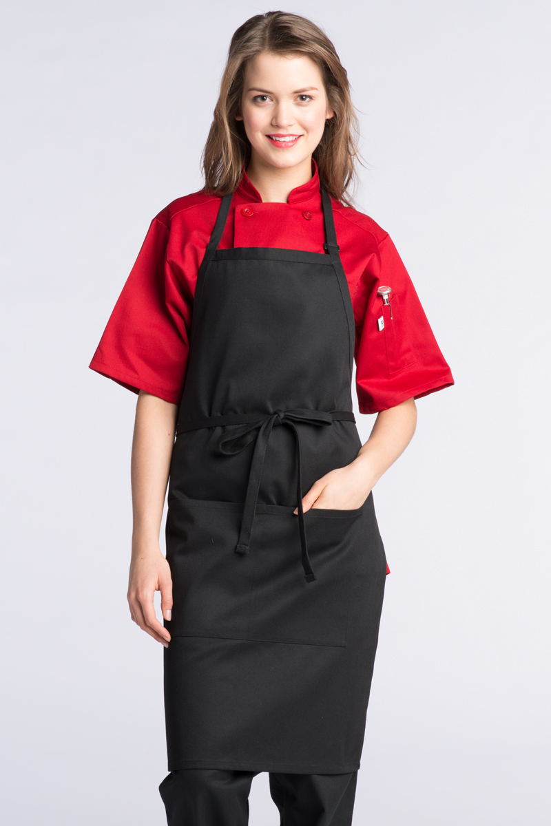 Premium Black Apron w/ Adjustable Neck & Divided Center Pocket