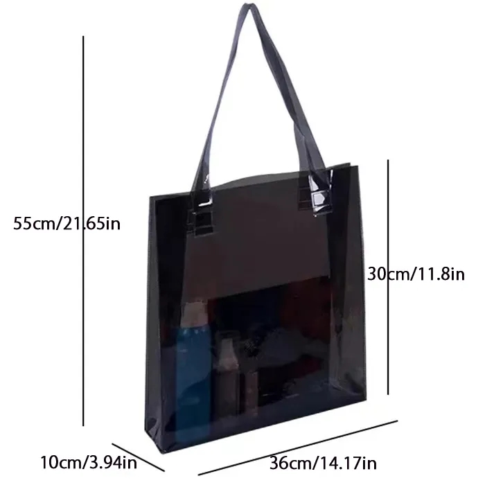 Women's PVC Clear Tote Bag k(14.2*3.94*11.8 in) 2