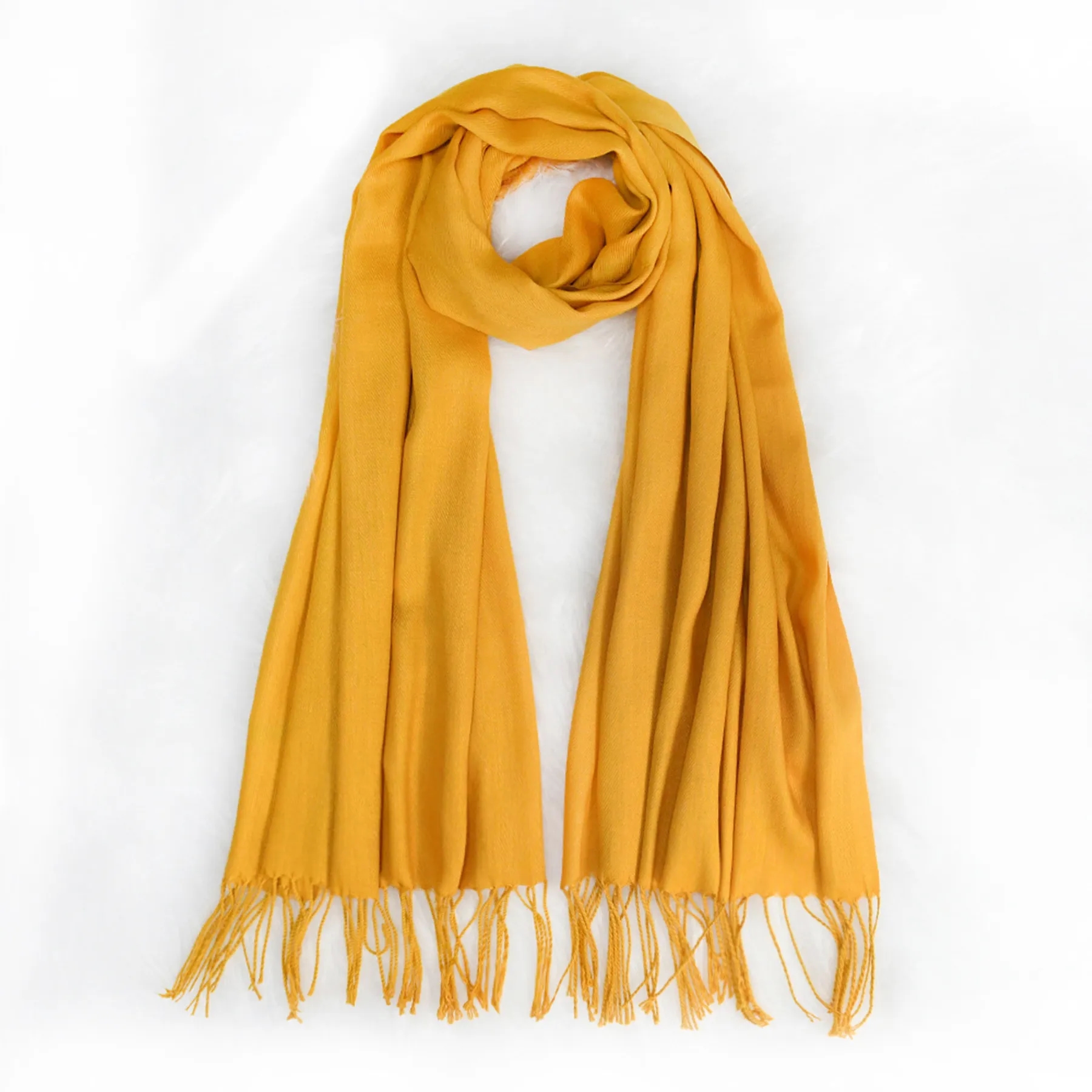 Soft Solid Shawl Wrap Scarf With Fringes MOQ 30PCS 19