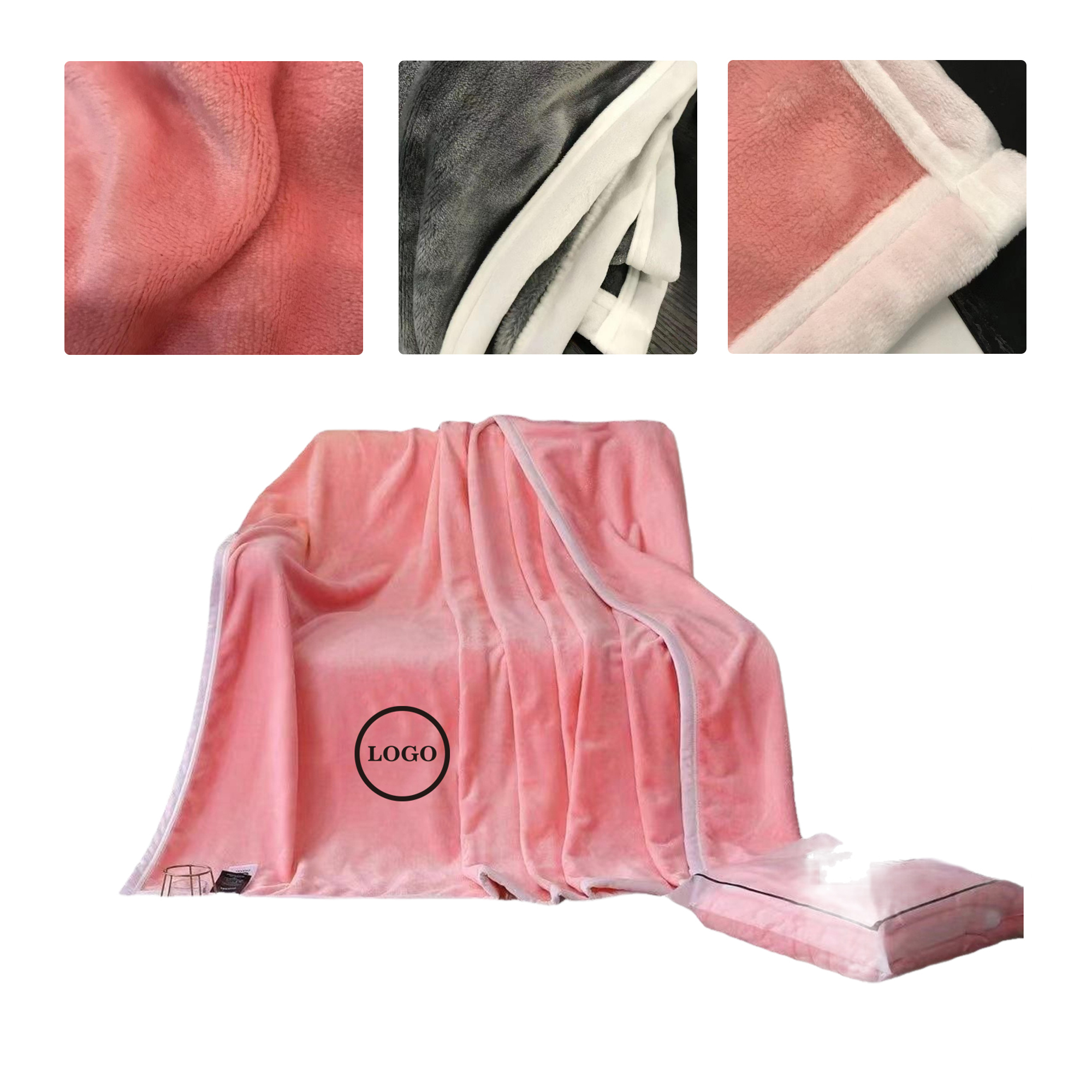 MOQ50 Personalized Flannel Blanket with Custom Embroidery 2