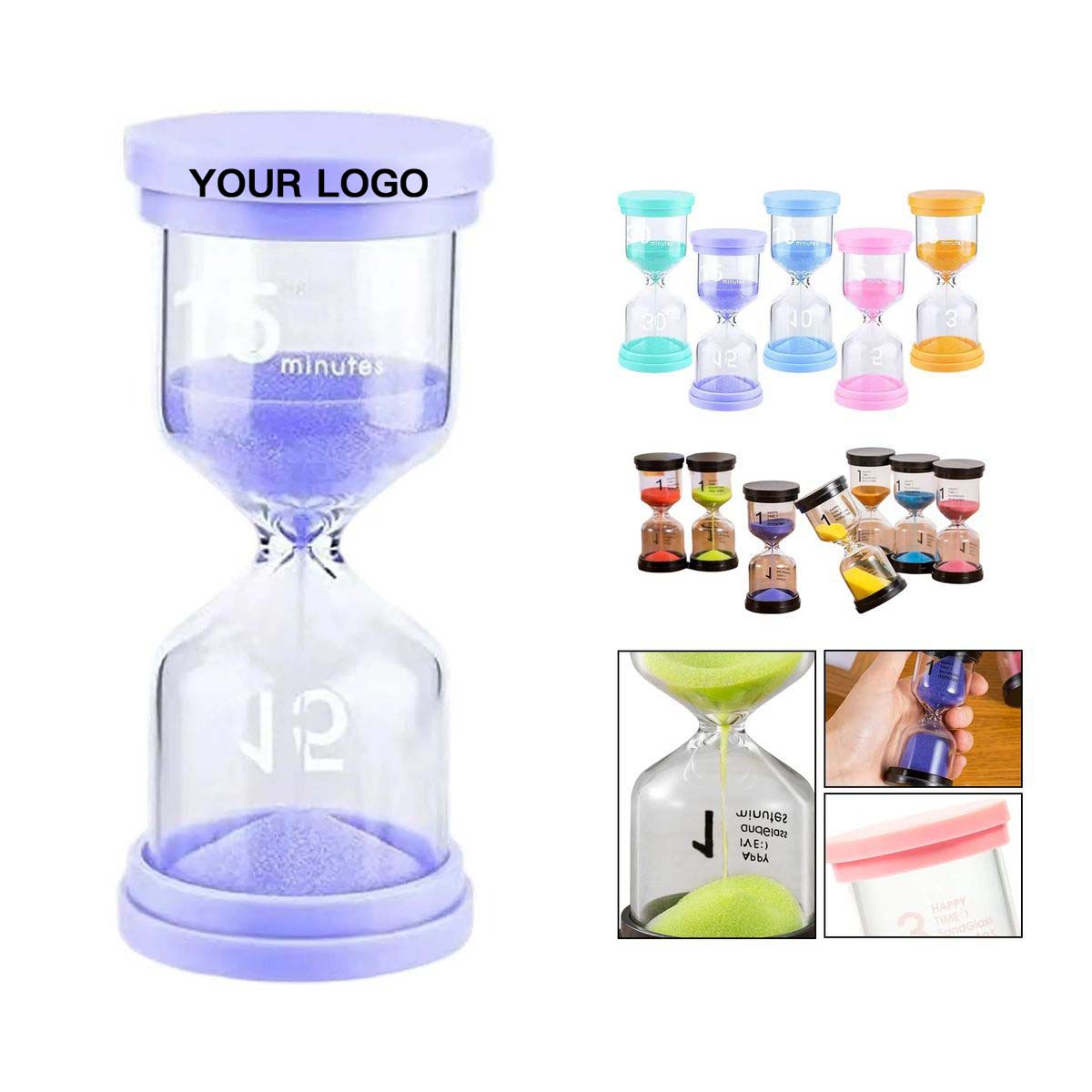 Compact Hourglass Timer Gift with Color Options, custom clock with logo imprint 4