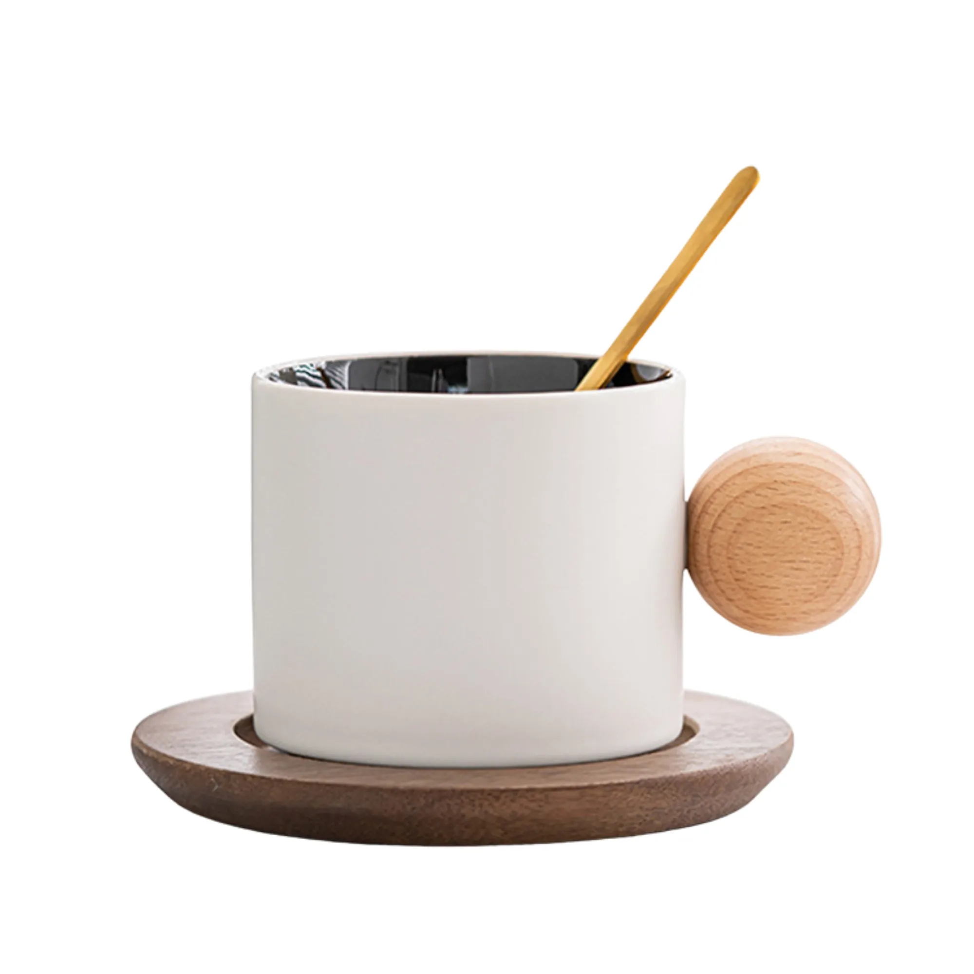 Ceramic Coffee Mug with Wooden Handle & Gift Box (10oz) 6