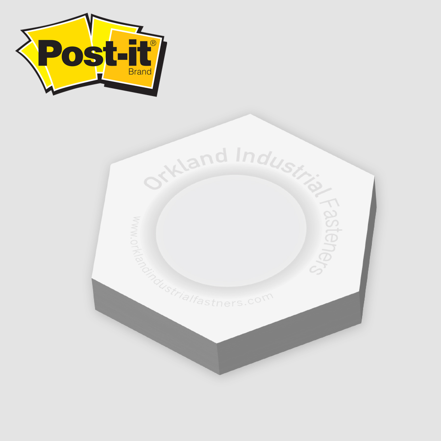 Post-it® Custom Printed Notes Cubes — Hexagon Slim Cube -  1