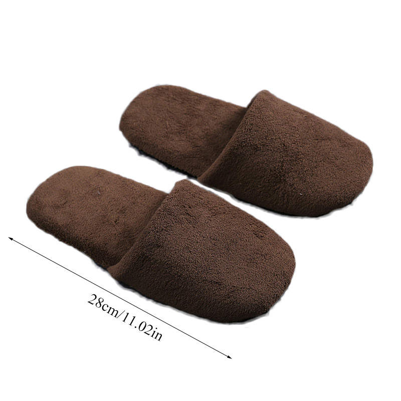 Non-Skid Thicken Coral Fleece Hotel Slippers For Women Men Girls 3