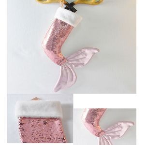 Mermaid Tail Texture Christmas Stocking,1Pcs Socks For Xmas 3