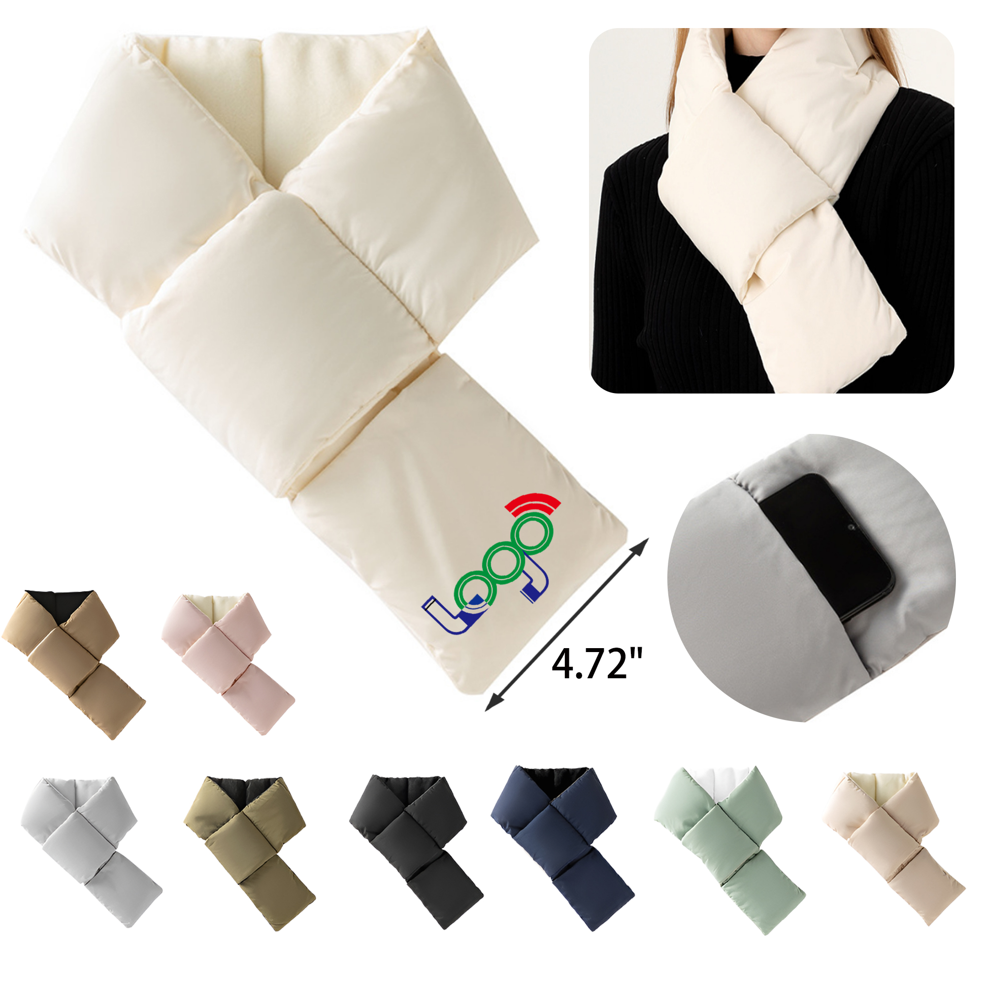 MOQ 50 PCS Puffer Soft Winter Scarf 7