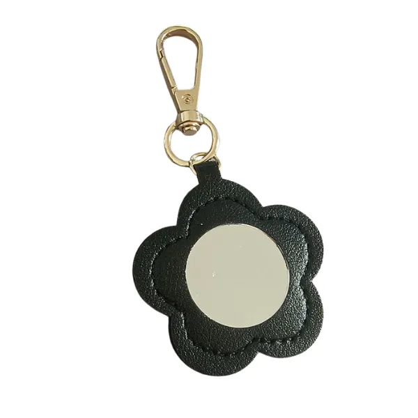 Floral Leather Mirror Keychain 2