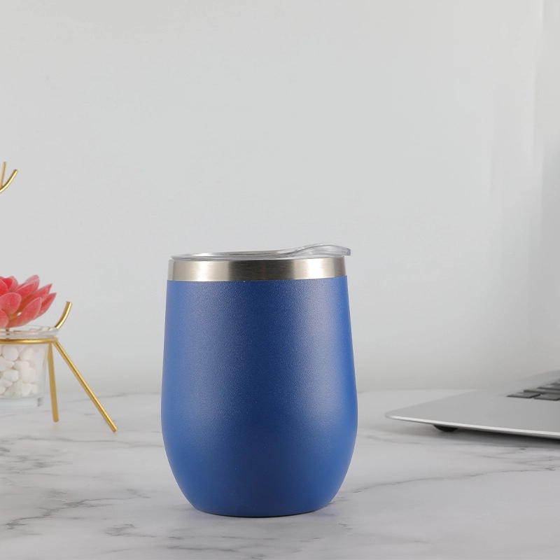 Powder Coated Stainless Steel 12 oz Wine Glass Tumbler 8