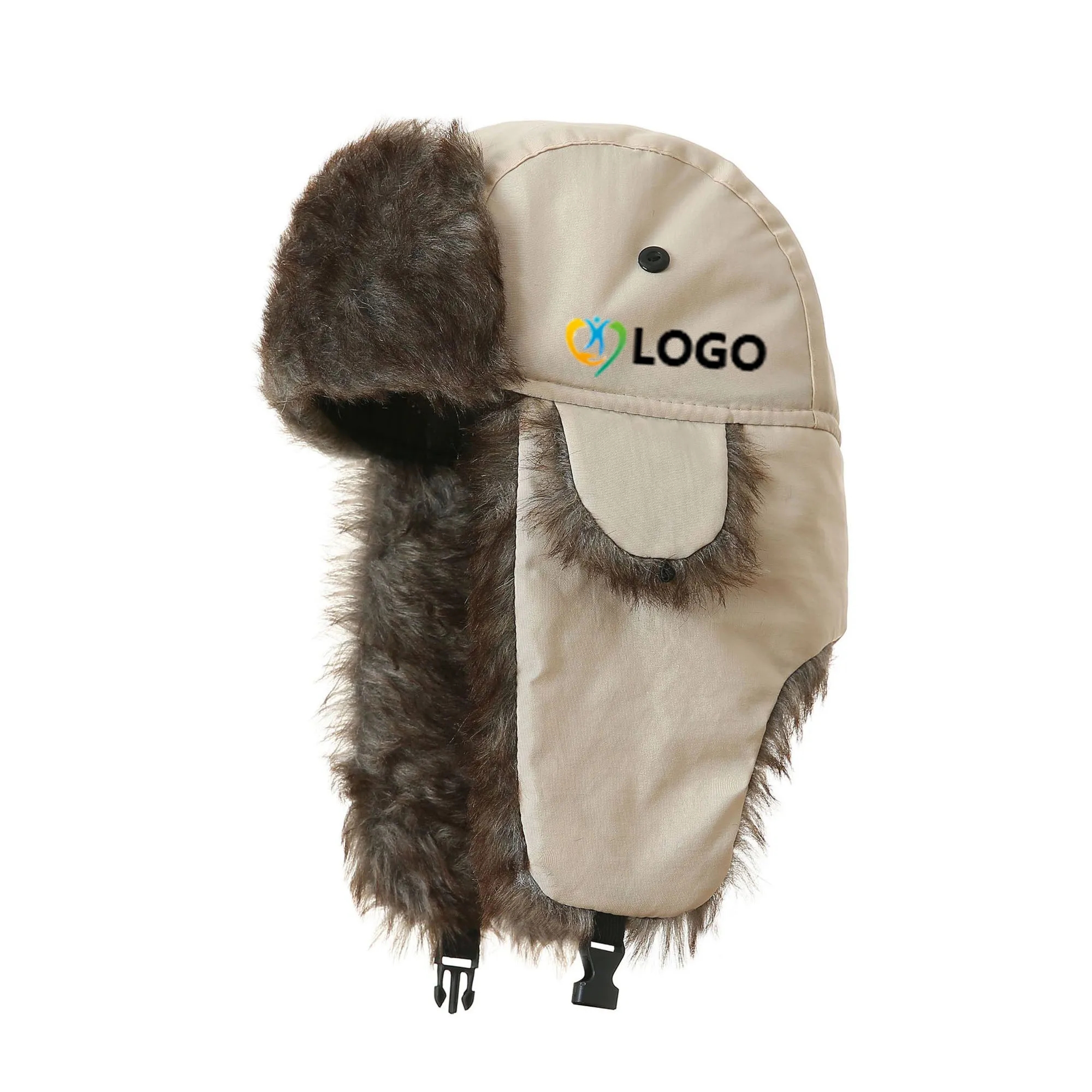 Winter Hat with Brim Warm Earflaps Faux Fur Cap 5