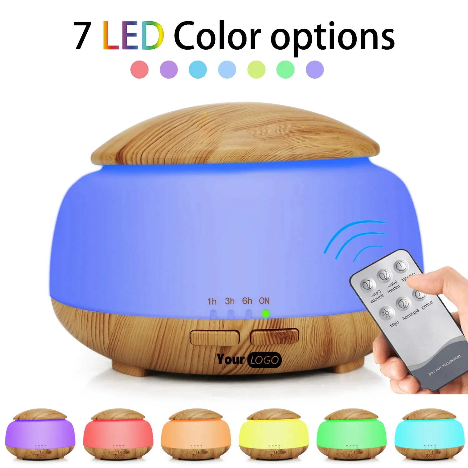 300ml Cool Mist Humidifier with 7 Color LED Lights Changing 4