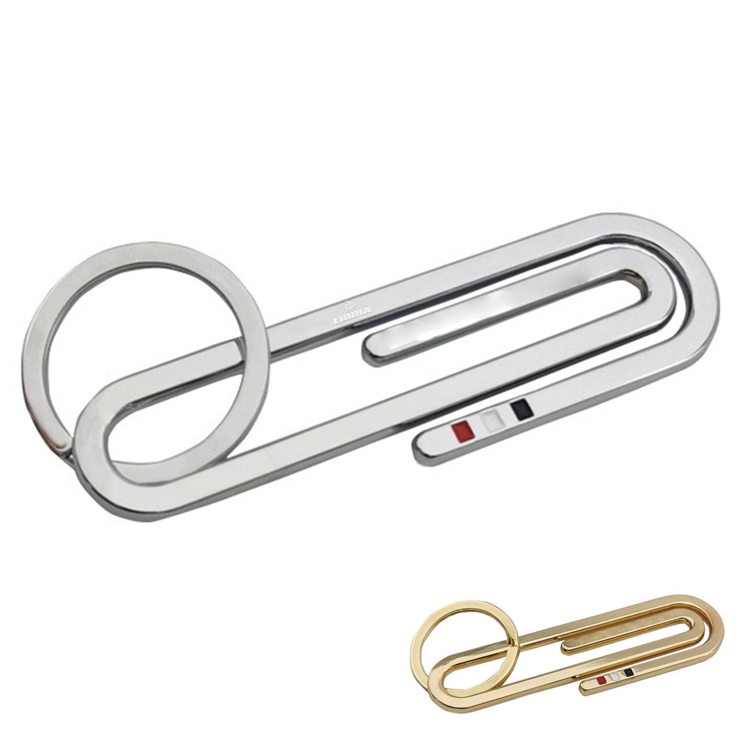 Zinc Alloy Paperclip Keychain