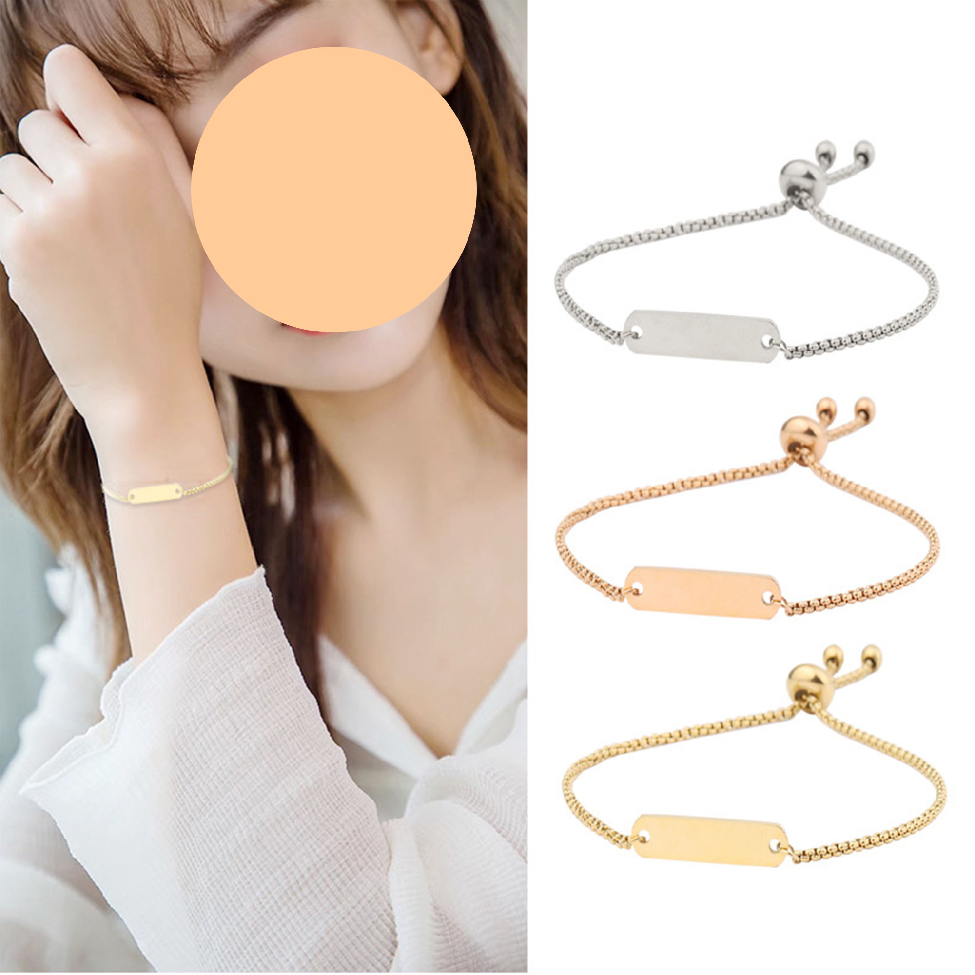 Adjustable Titanium Steel Bar Bracelet 1