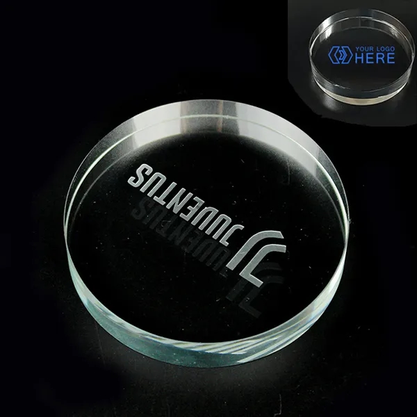 3.5" Crystal Round Paperweight 4
