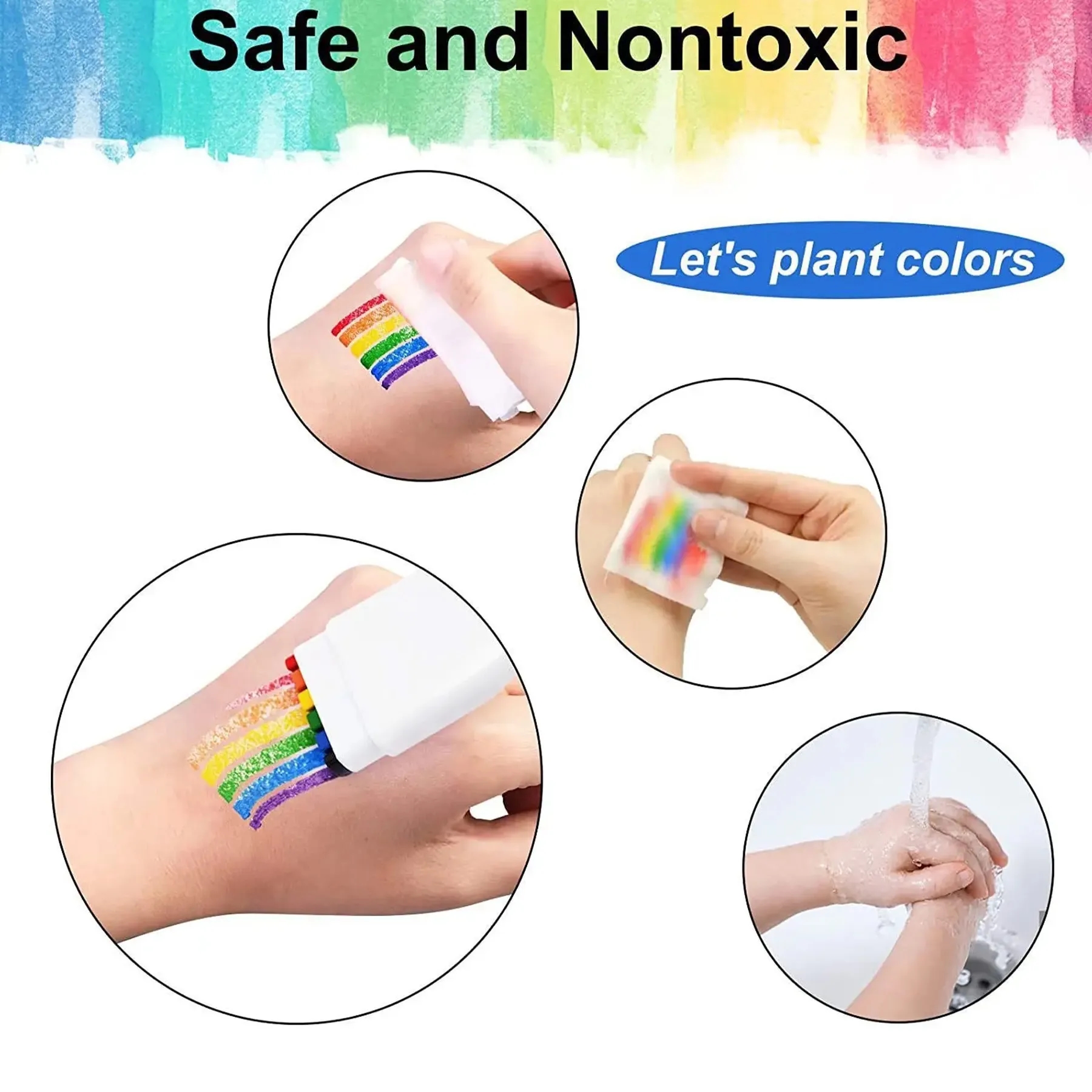 Rainbow Waterproof Makeup Face Painting Stick 5