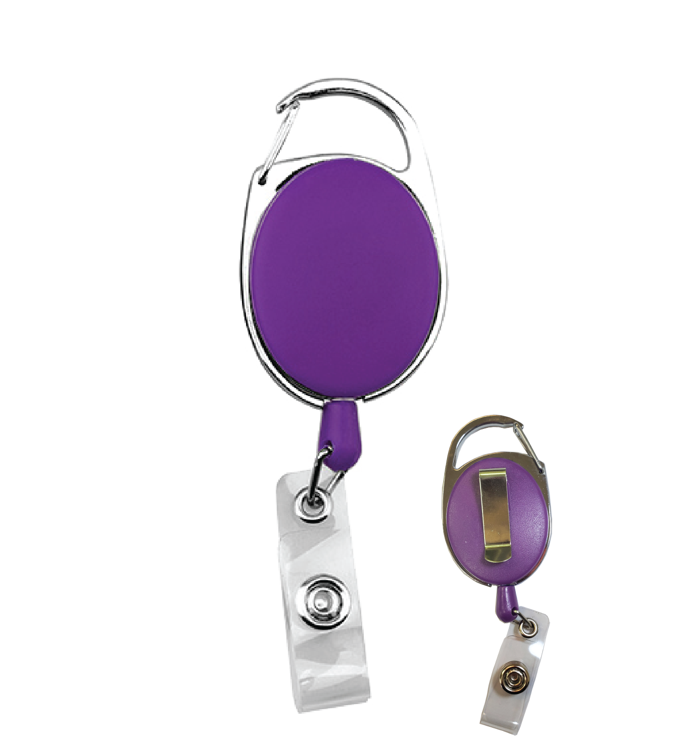 Oval shape retractable badge holder with metal clip 3