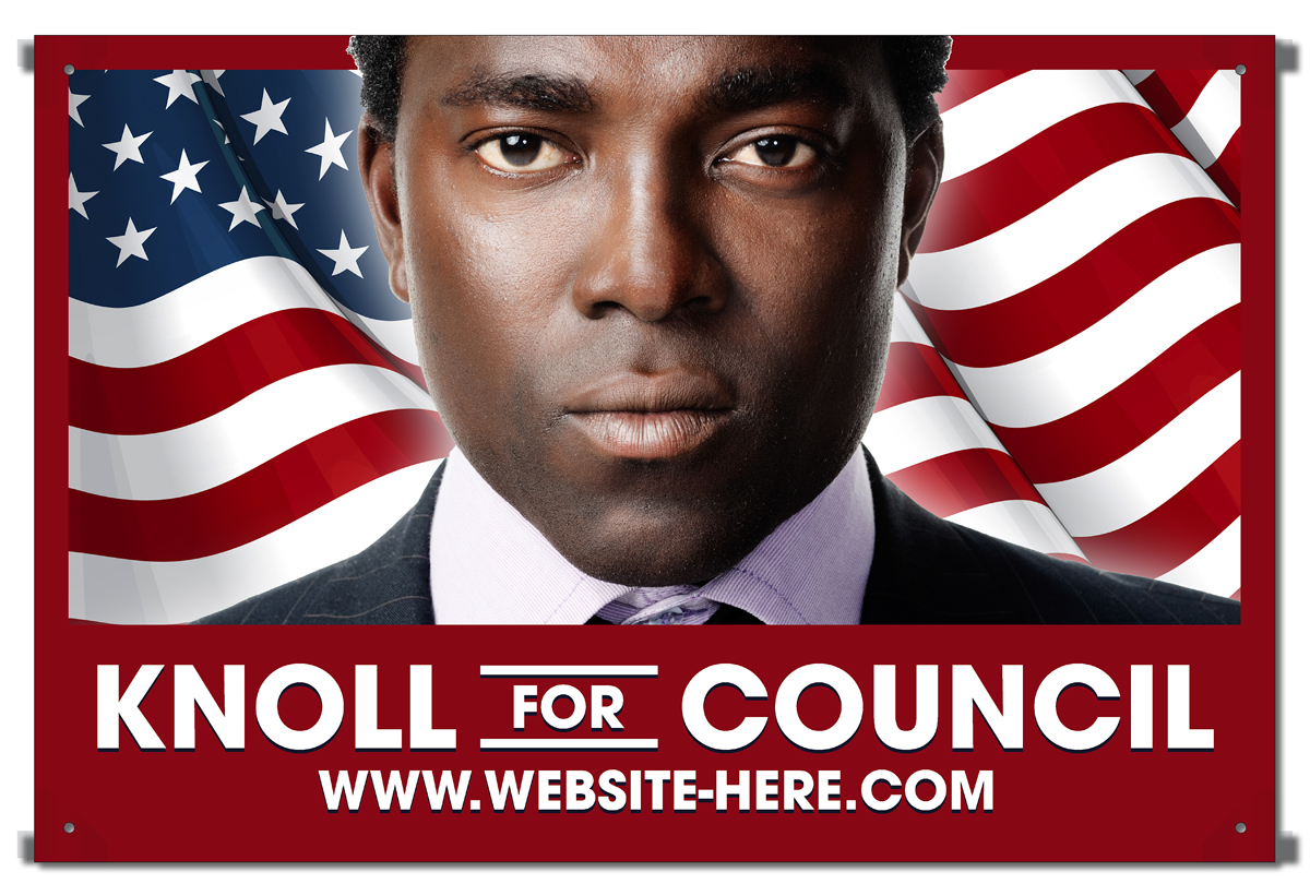 Candidate/Message Banner - 2' x 3' - Gloss Vinyl (Includes Plastic Adhesive Grommet Tabs) 2