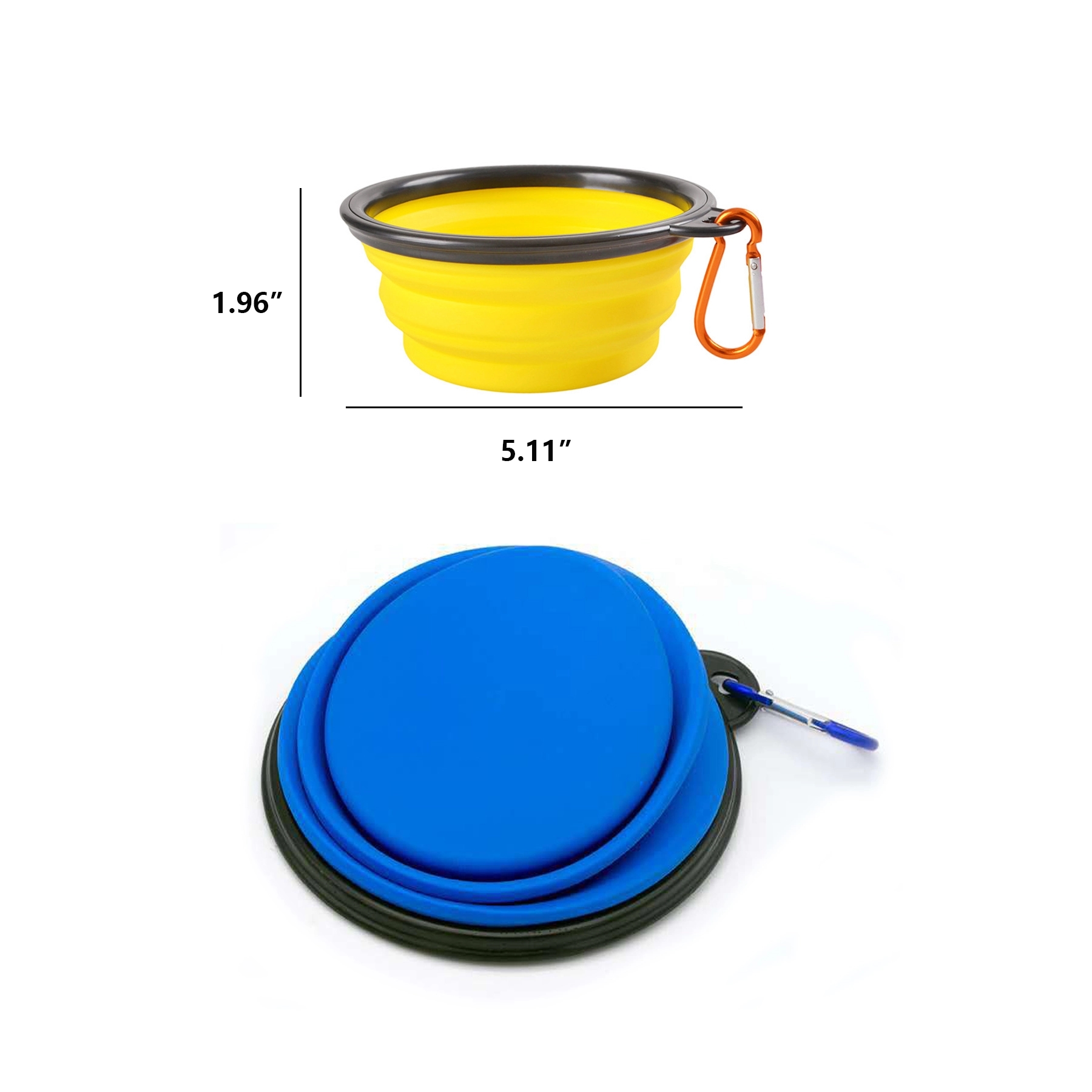 Folding Pet Bowl w/Carabiner PMS Color MOQ 50Pcs 2