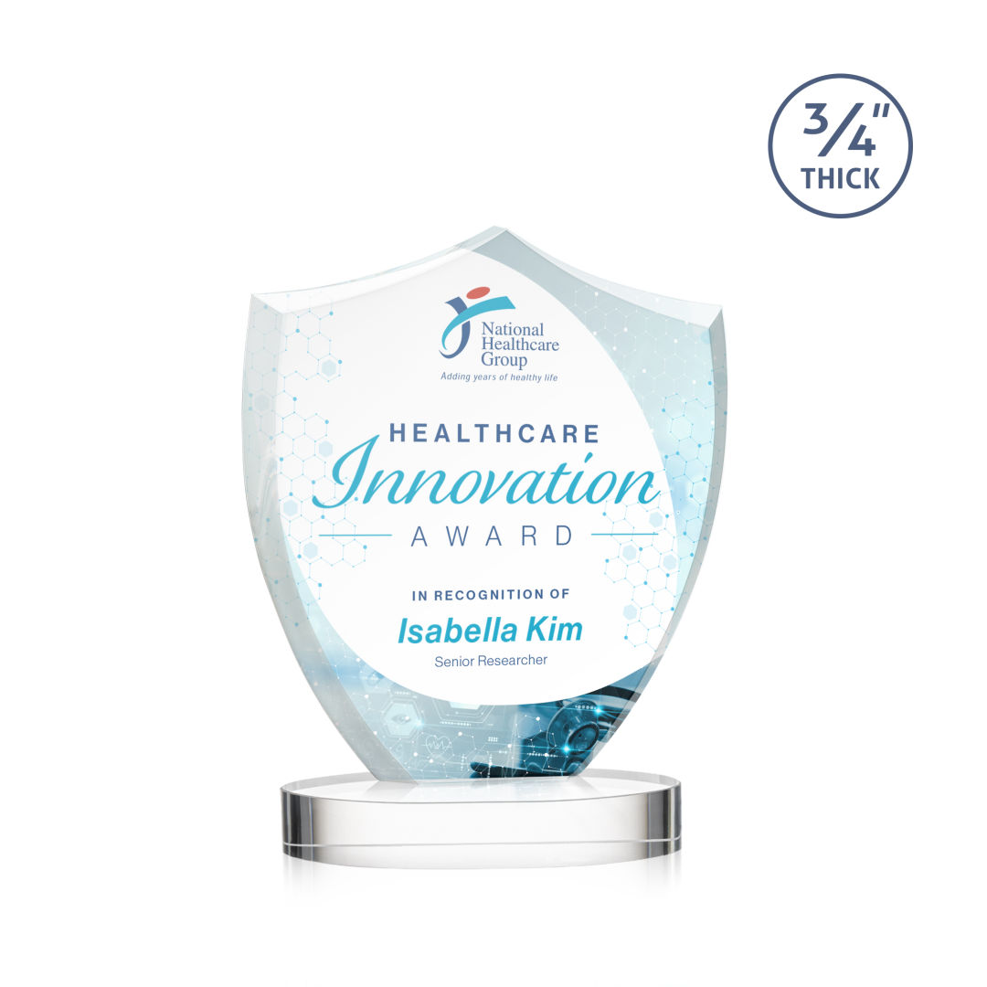 Scudo Shield VividPrint™ Award on Alberton Base - Clear 4