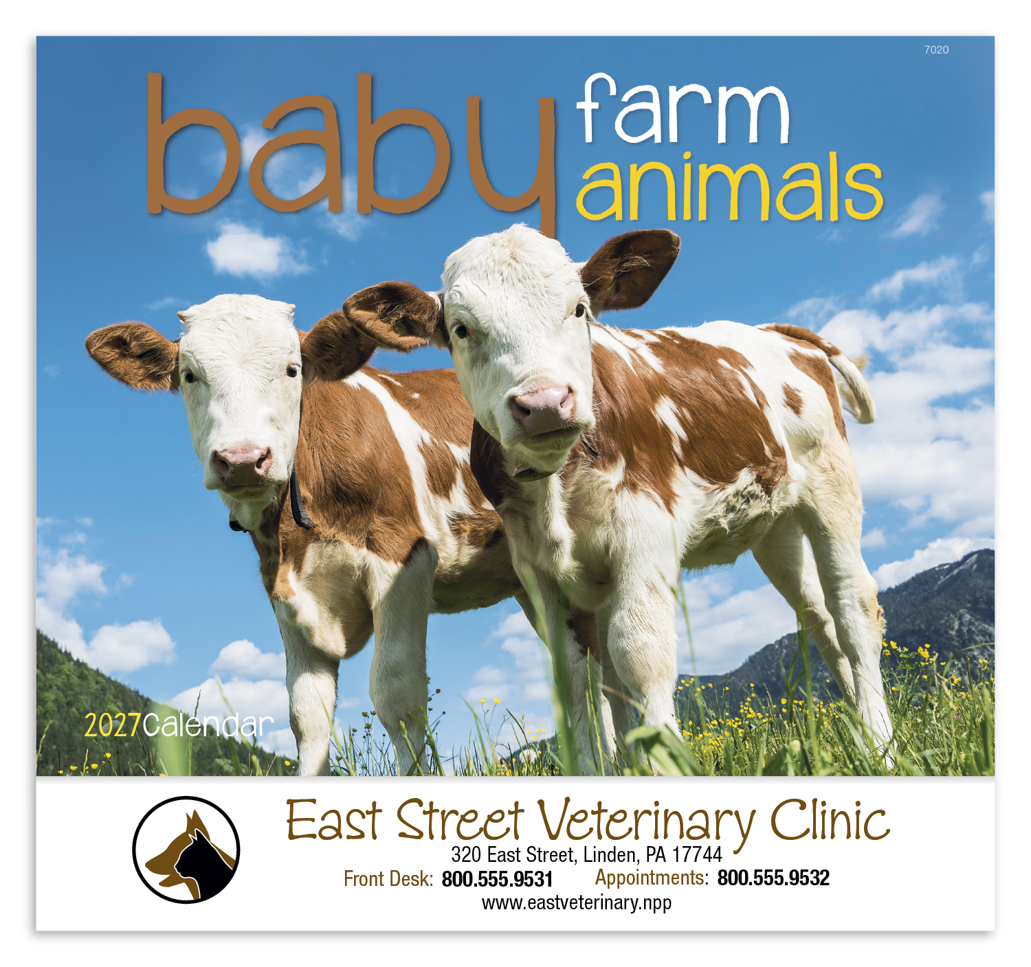 Good Value™ Baby Farm Animals - Stapled Calendar 18