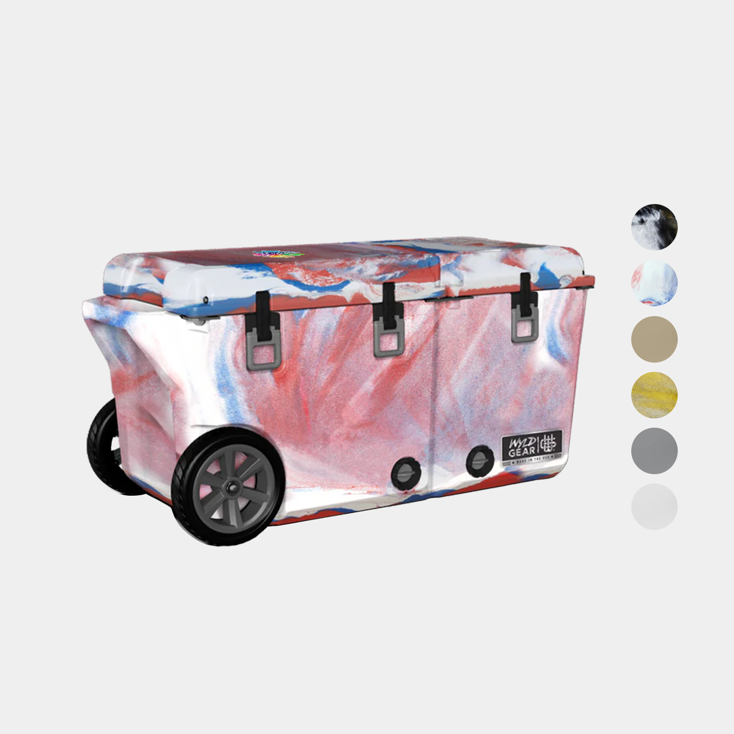 65 QT Wyld Gear® USA-Made Divided Wheeled Hard Cooler Ice Chest (19" x 40") 4