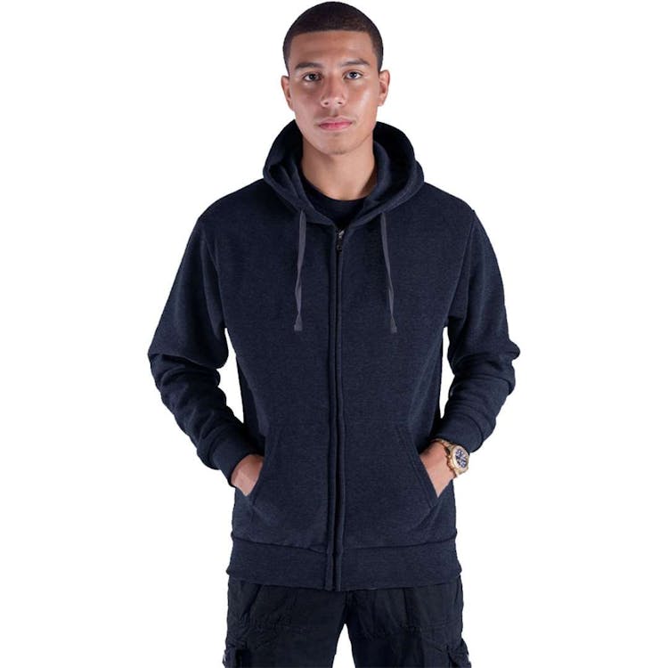 Men's Fleece Full Zip Hoodies - Size Medium Navy, custom hoodie or sweatshirt with logo imprint 2
