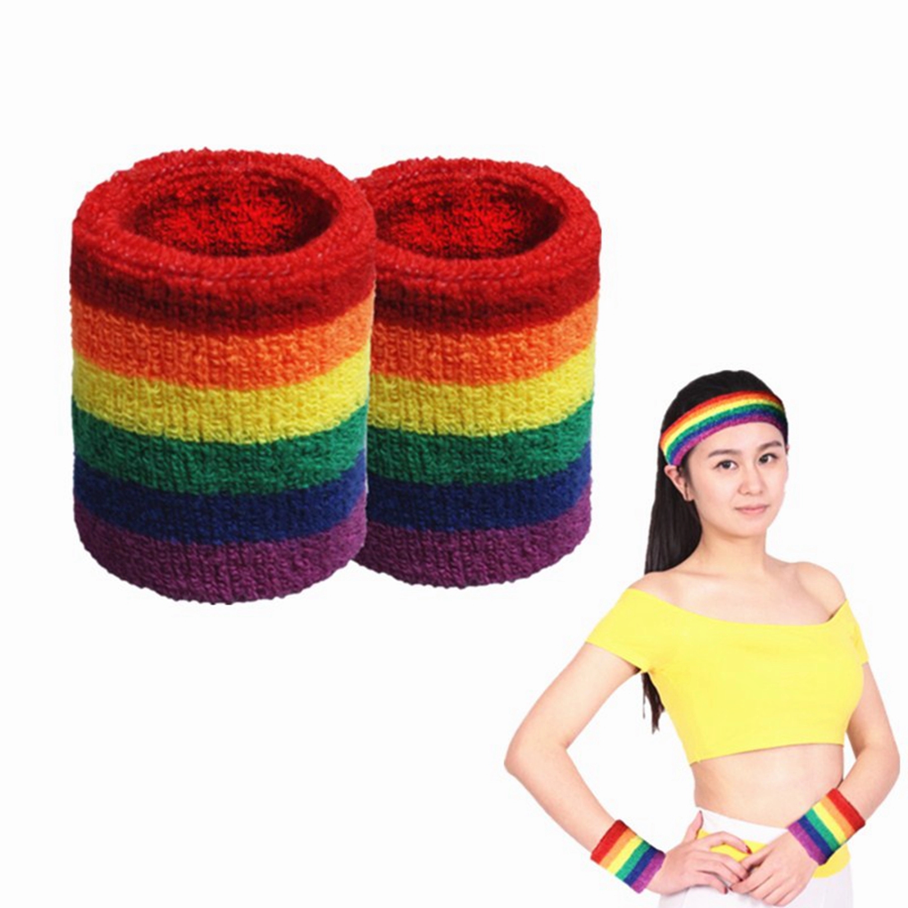 Stripes Rainbow Wrist Band 3