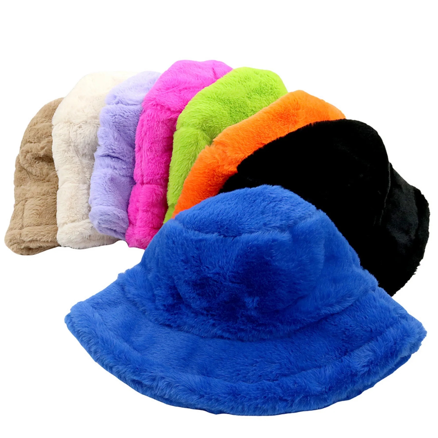 Winter Faux Fluffy Warm Bucket Hat 1