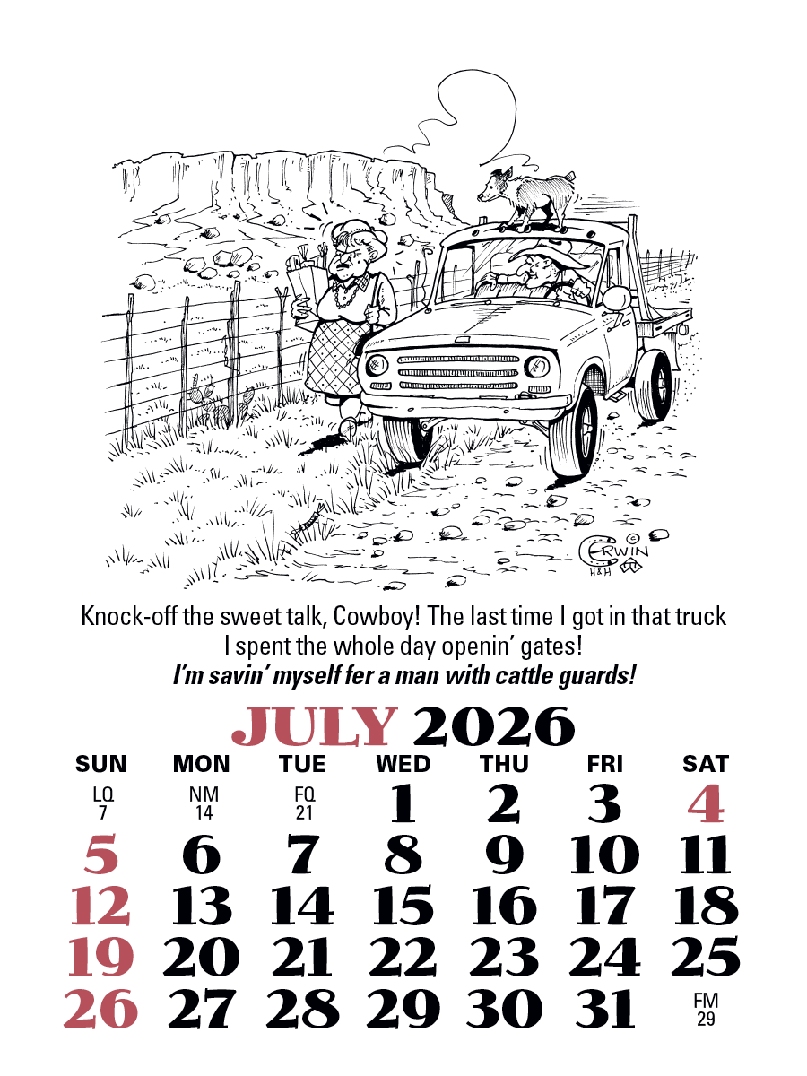 Press-N-Stick Cowboy Calendar