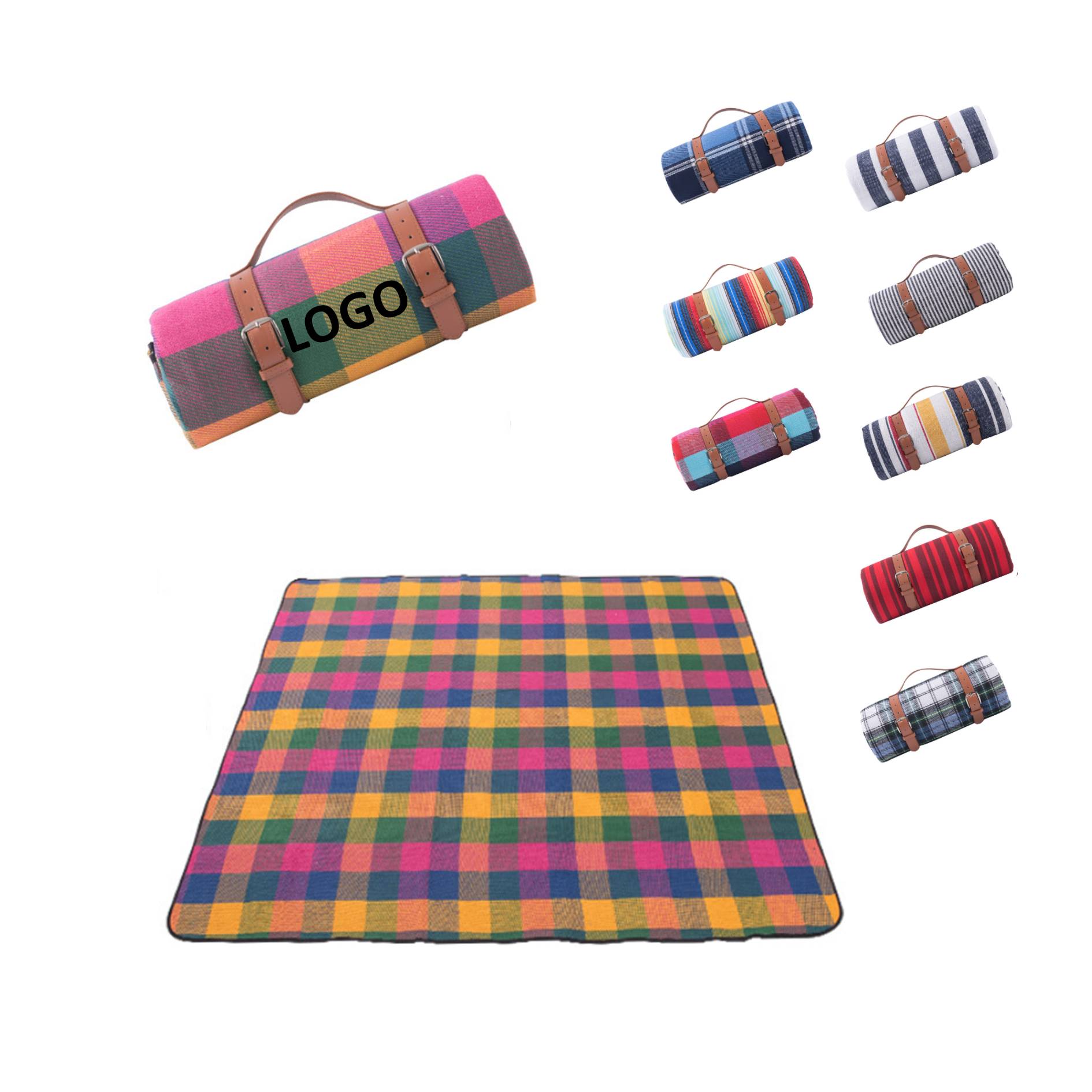 Leather Straps Outdoor Picnic Mat 4