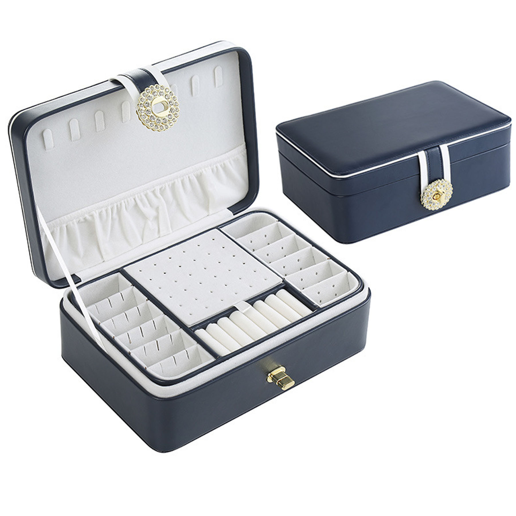 Double-Layer PU Large Capacity Jewelry Box 6