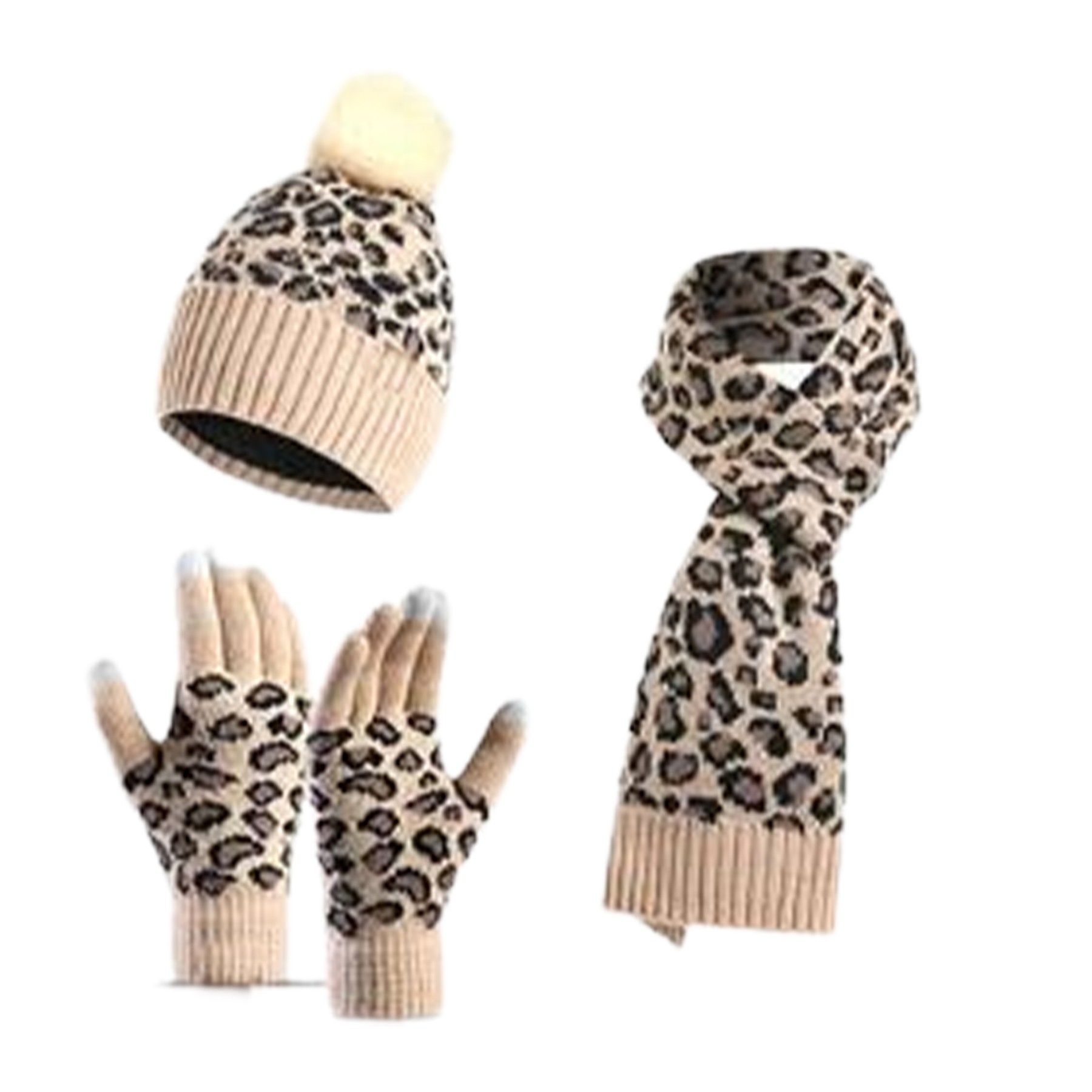 Acrylic Leopard Knit Set 4